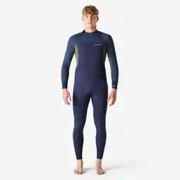 Decathlon Wetsuit voor heren 500 neopreen 3/2 mm blauw/kaki aanbieding