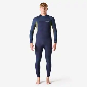 Decathlon Wetsuit voor heren 500 neopreen 3/2 mm blauw/kaki aanbieding