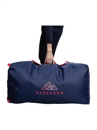 Decathlon Beschermhoes Rugzak 150 Liter adulti transporthoes rugzakhoes vluchthoes blauw aanbieding