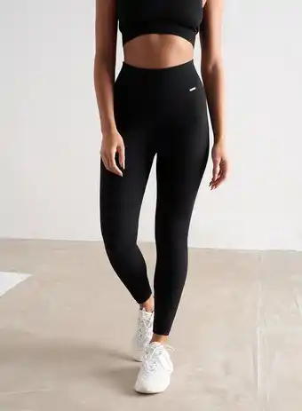 Decathlon Dames Yoga Legging Geribbelde Naadloos Zwart aanbieding