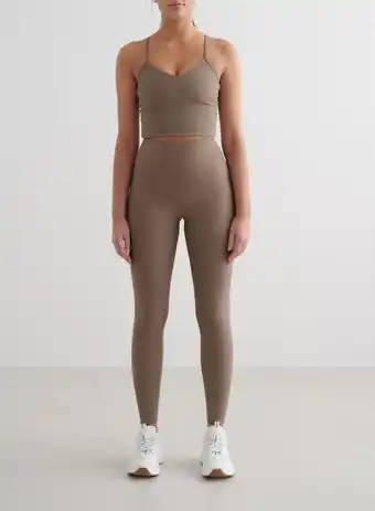 Decathlon Dames Legging Geribbelde Sneldrogend Bruin aanbieding
