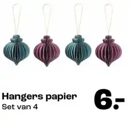 Kwantum Hangers papier Set van 4 aanbieding