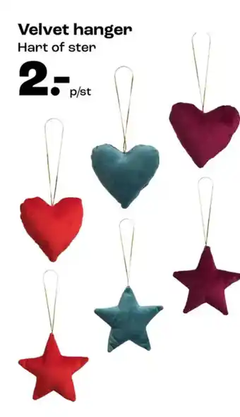 Kwantum Velvet hanger Hart of ster aanbieding