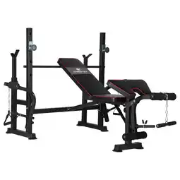 Decathlon Multistation krachtbank: bankdruk + squats + verstelbare rug Fitness Tech aanbieding