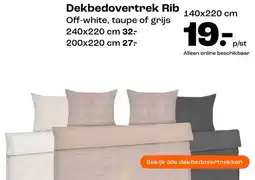 Kwantum Dekbedovertrek Rib aanbieding