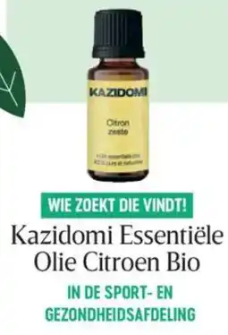 Delhaize Kazidomi Essentiële Olie Citroen Bio aanbieding