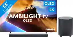 Coolblue Philips Ambilight 55'' OLED760 4K (2025) + JBL Bar 500 M2 Noir aanbieding