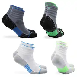 Decathlon Naadloos - Anti Bacterieel Sportsokken - 4 Paar - Zwart/wit - 43-46 - Cheetah aanbieding