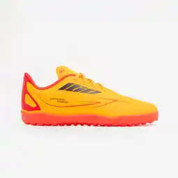 Decathlon Voetbalschoenen met veters voor kinderen 160 turf oranje aanbieding