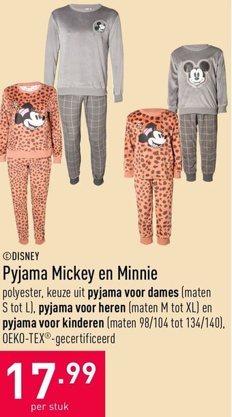 ALDI Pyjama Mickey en Minnie aanbieding