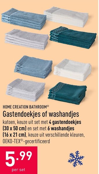 ALDI Gastendoekjes of washandjes aanbieding