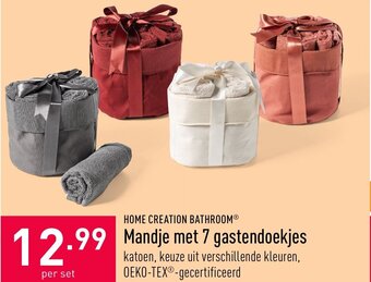 ALDI Mandje met 7 gastendoekjes aanbieding