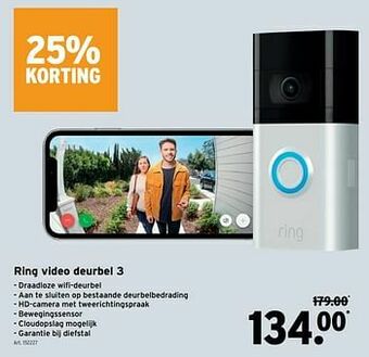 GAMMA Ring video deurbel 3 aanbieding