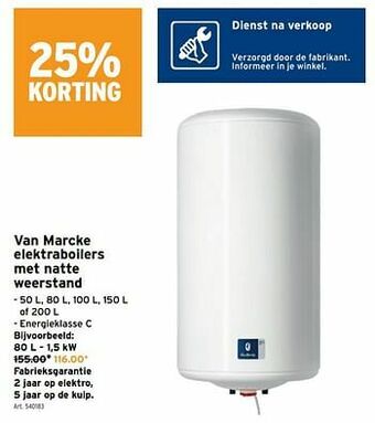 GAMMA Van marcke elektraboilers met natte weerstand aanbieding