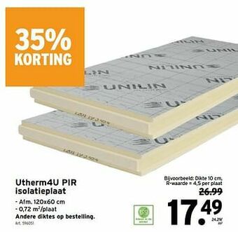 Utherm4u pir isolatieplaat