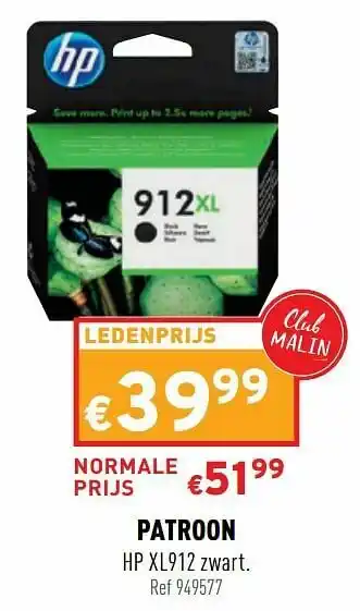 Trafic Patroon hp xl912 zwart aanbieding