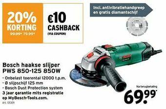 GAMMA Bosch haakse slijper pws 850-125 850w aanbieding