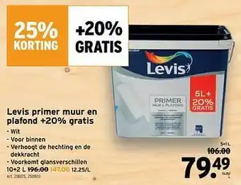 GAMMA Levis primer muur en plafond +20% gratis aanbieding