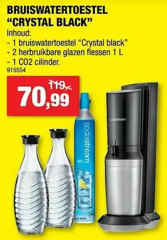 Hubo Sodastream bruiswatertoestel crystal black aanbieding