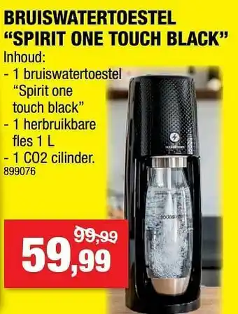 Hubo Sodastream bruiswatertoestel spirit one touch black aanbieding