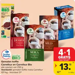 Carrefour Gemalen koffie carrefour en carrefour bio aanbieding