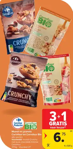 Carrefour Muesli en granola carrefour en carrefour bio aanbieding