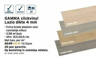 GAMMA Gamma clickvinyl lazio aanbieding