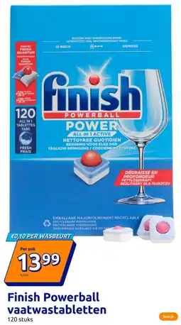 Action Finish Powerball vaatwastabletten aanbieding