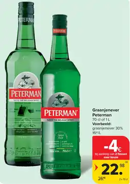 Carrefour Graanjenever Peterman aanbieding