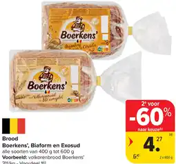 Carrefour Brood Boerkens', Biaform en Exosud aanbieding