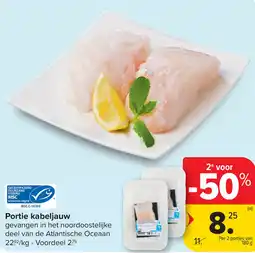 Carrefour Portie kabeljauw aanbieding