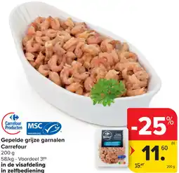 Carrefour Gepelde grijze garnalen Carrefour aanbieding