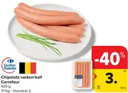 Carrefour Chipolata varken/kalf Carrefour aanbieding