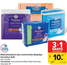 Carrefour Maandverband voor urineverlies Absodys Carrefour Soft aanbieding