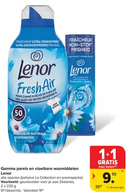 Carrefour Gamma parels en vloeibare wasmiddelen Lenor aanbieding