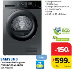 Carrefour Samsung Condensatiedroogkast DV9UDG52A0ABEN aanbieding