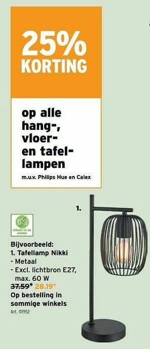 GAMMA Tafellamp nikki aanbieding