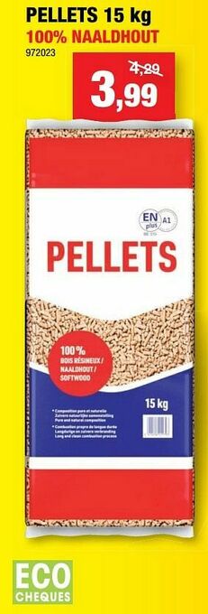Hubo Pellets 100% naaldhout aanbieding