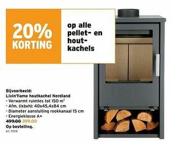 GAMMA Livin’flame houtkachel nordland aanbieding