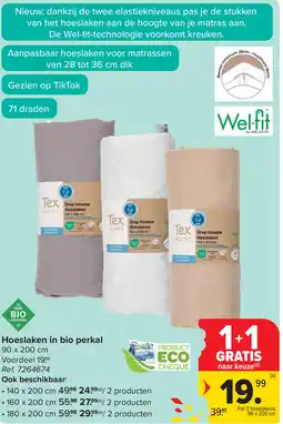 Carrefour Hoeslaken in bio perkal aanbieding