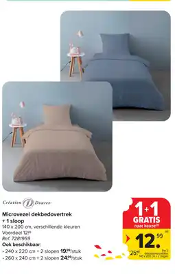 Carrefour Microvezel dekbedovertrek + 1 sloop aanbieding