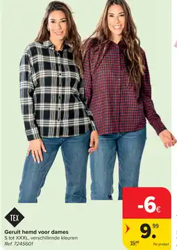 Carrefour Geruit hemd voor dames aanbieding