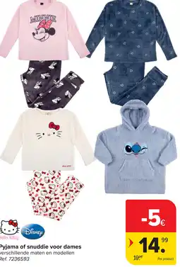 Carrefour Pyjama of snuddie voor dames verschillende maten en modellen aanbieding