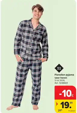 Carrefour Flanellen pyjama voor heren aanbieding
