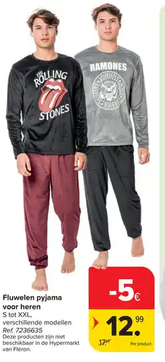 Carrefour Fluwelen pyjama voor heren aanbieding