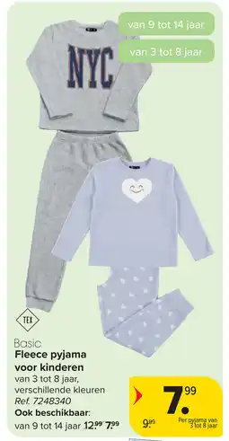 Carrefour Fleece pyjama voor kinderen aanbieding