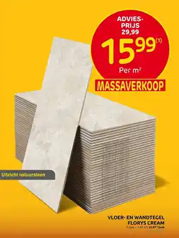 Brico Vloer- en Wandtegel Florys Cream aanbieding