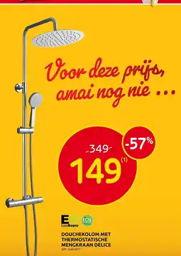 Brico Douchekolom Met Thermostatische Mengkraan Delice aanbieding