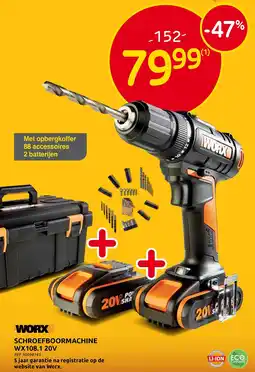 Brico Schroefboormachine WX108.1 20V aanbieding
