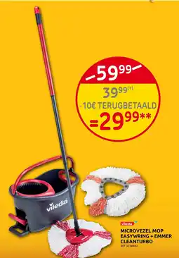 Brico Microvezel Mop Easywring + Emmer Cleanturbo aanbieding
